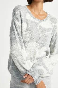 Jacquard knit met bloemenprint