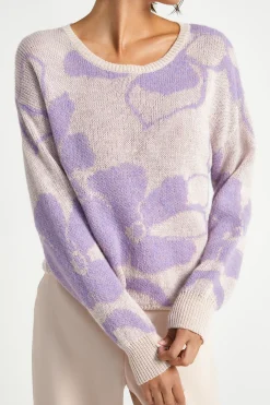 Jacquard knit met bloemenprint