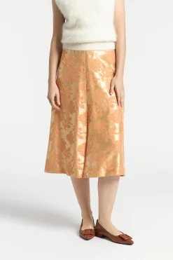 Jacquard rok met bloemenprint
