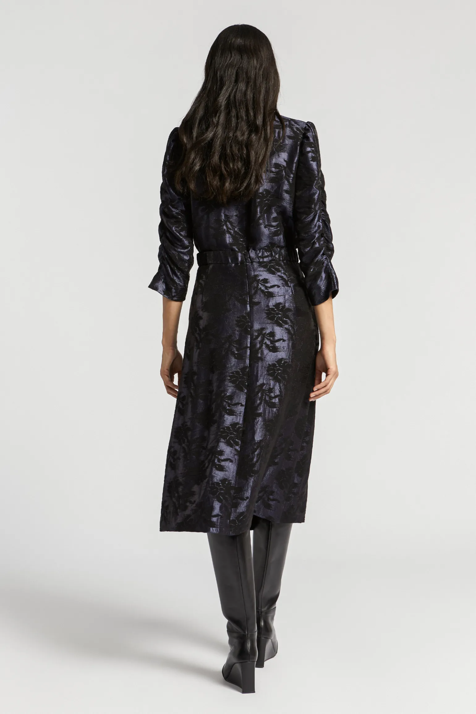Jacquard rok met bloemenprint