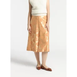 Jacquard rok met bloemenprint