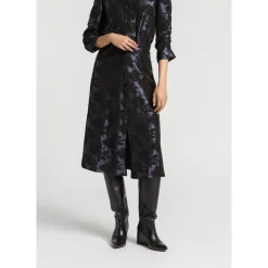 Jacquard rok met bloemenprint