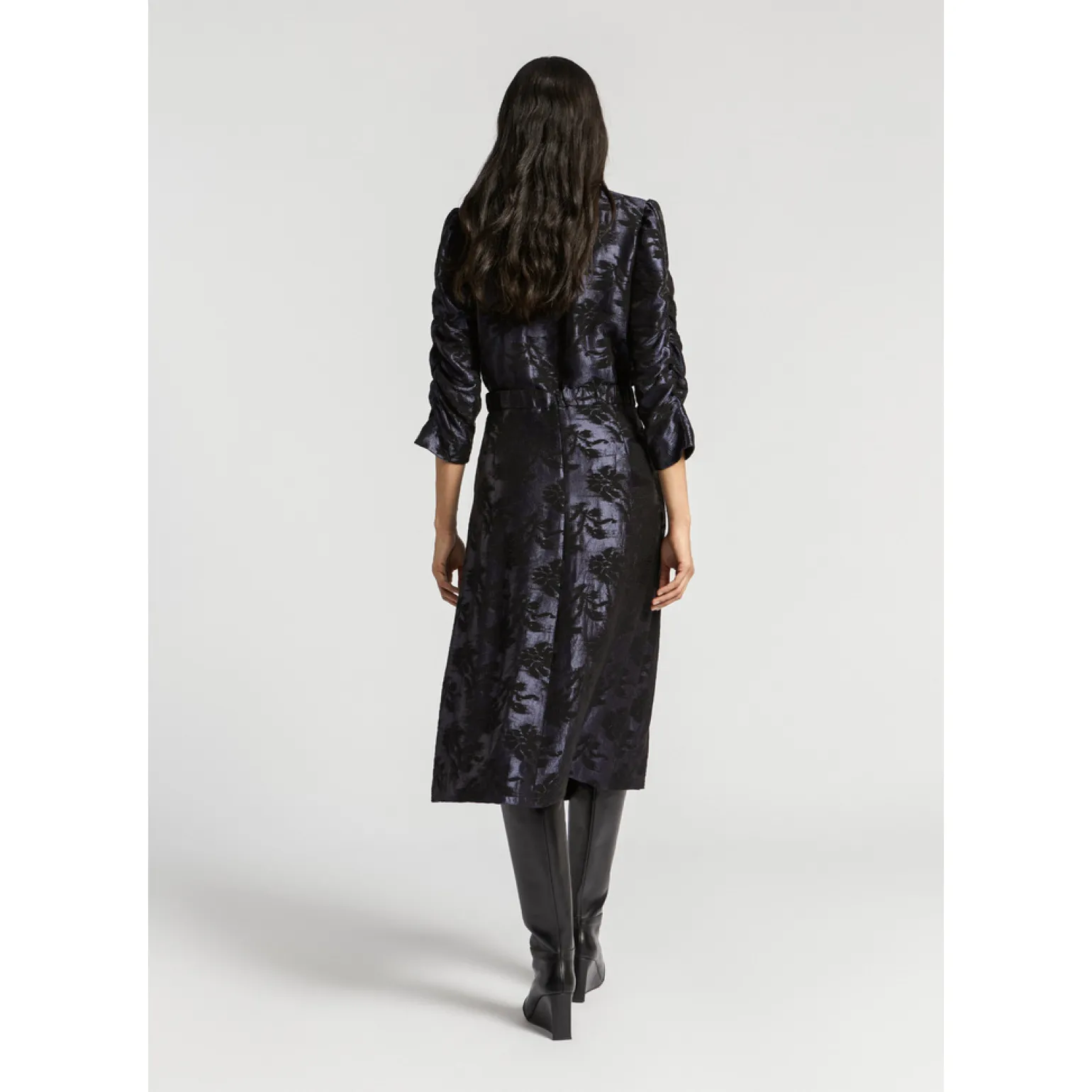 Jacquard rok met bloemenprint