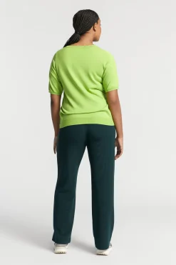 Jerseybroek met wijde pijpen