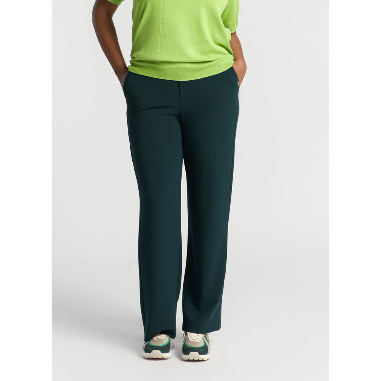 Jerseybroek met wijde pijpen