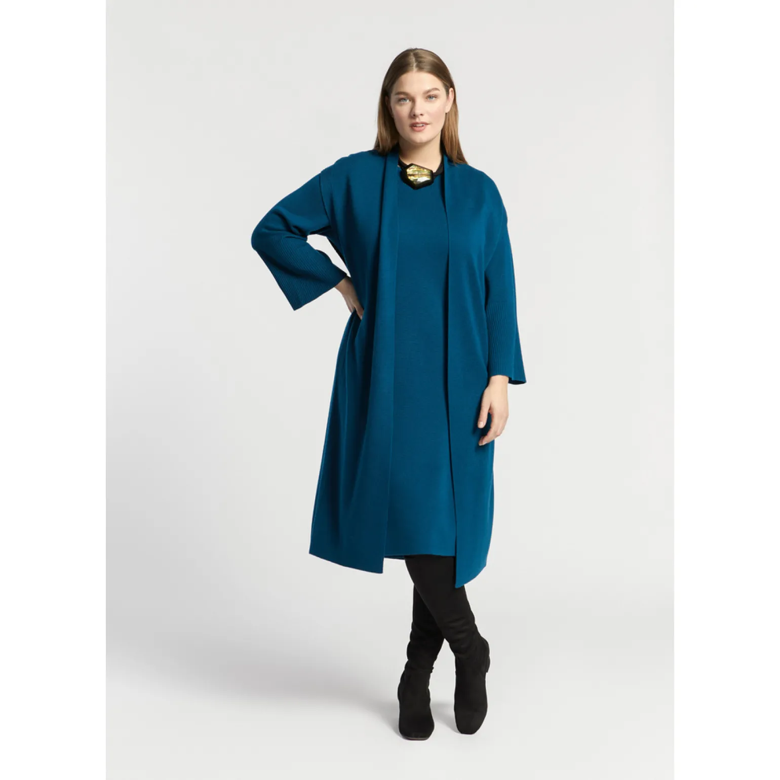 Lange gebreide gilet
