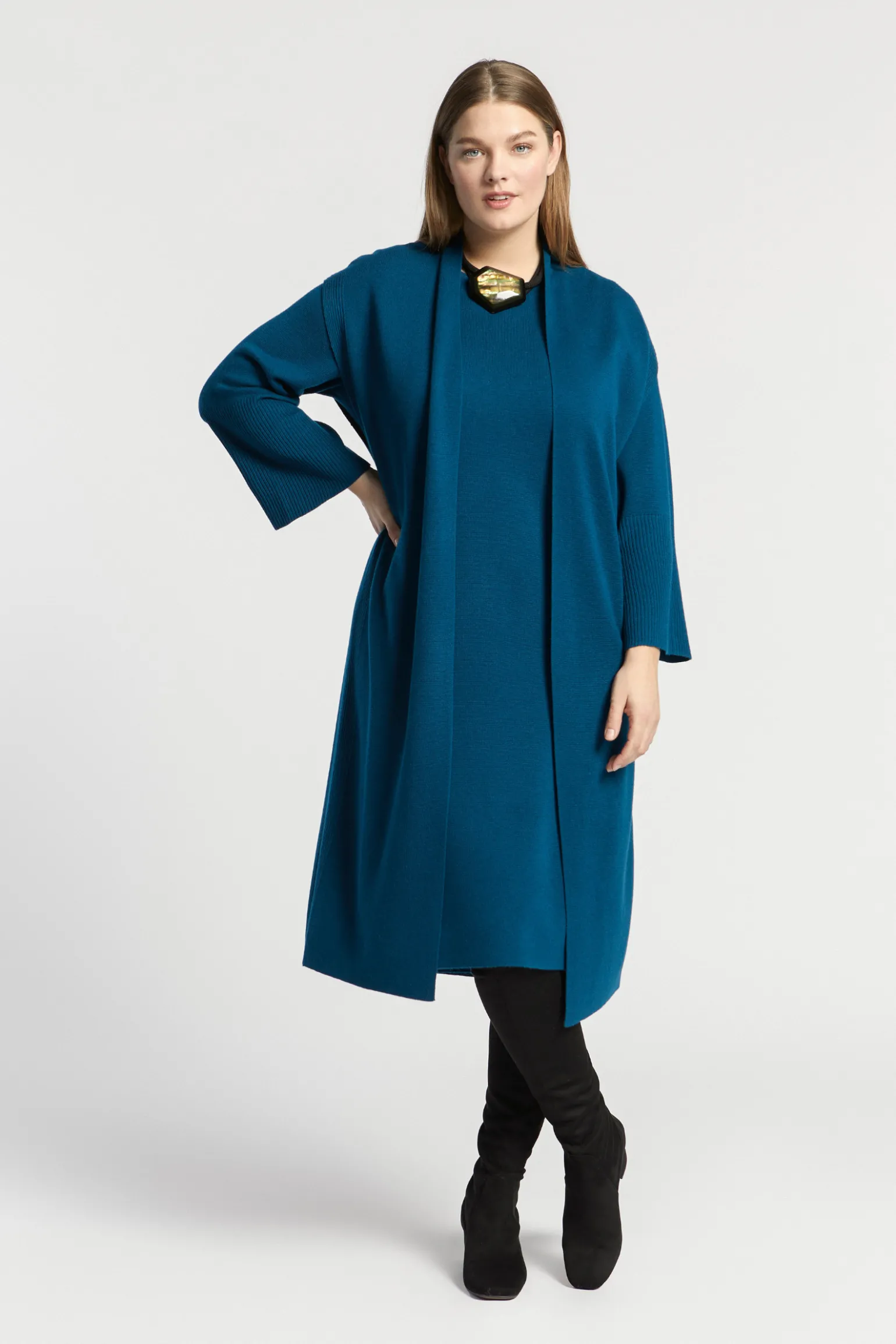 Lange gebreide gilet