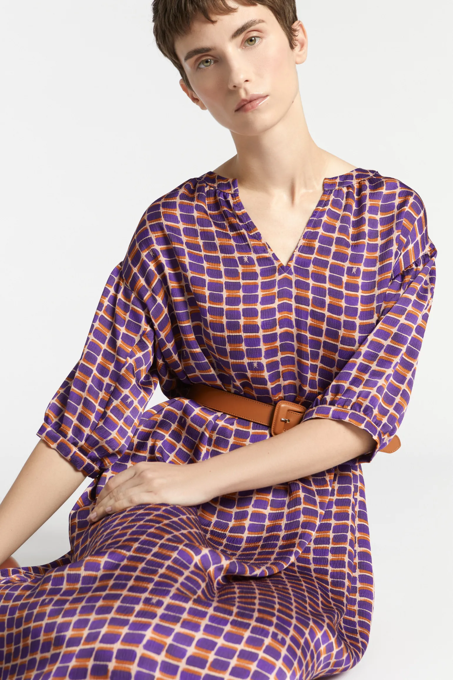 Lange jurk met logoprint