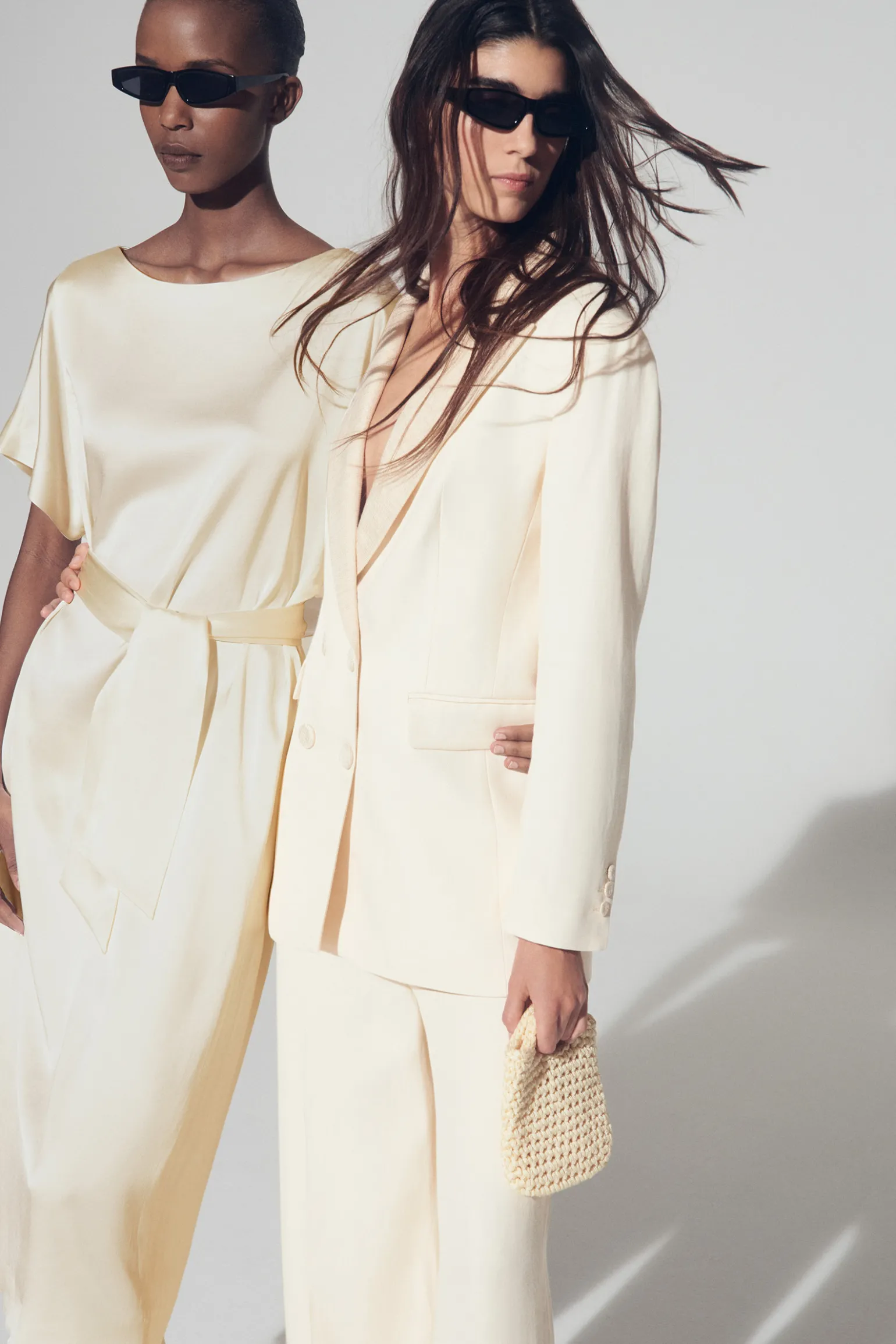 Lange jurk met satijnlook