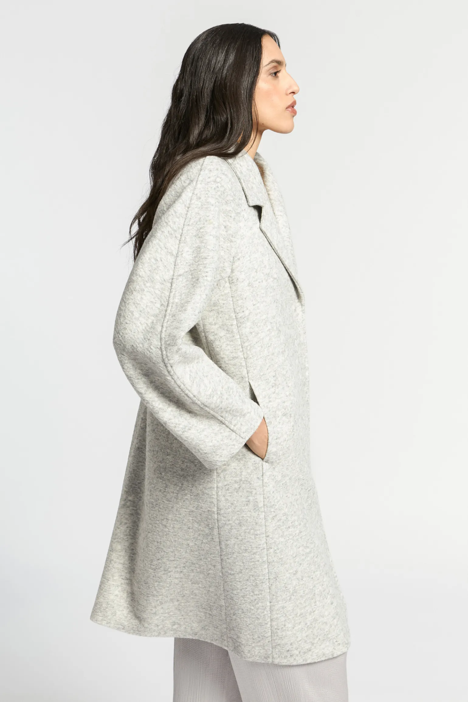 Lange mantel van wol