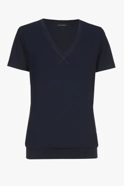 Navyblauw T-shirt met V-hals