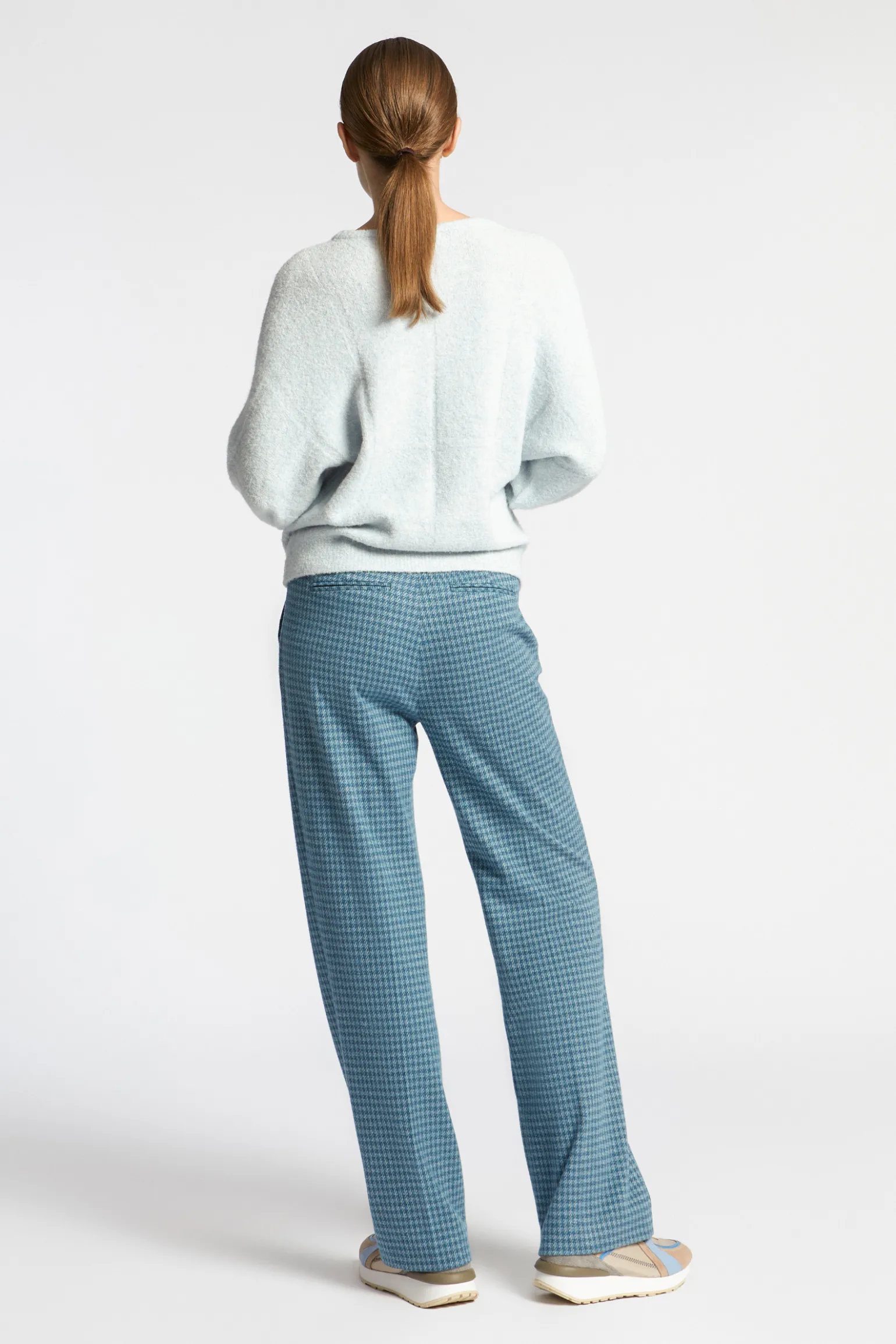 Pull met ingebreide ruit