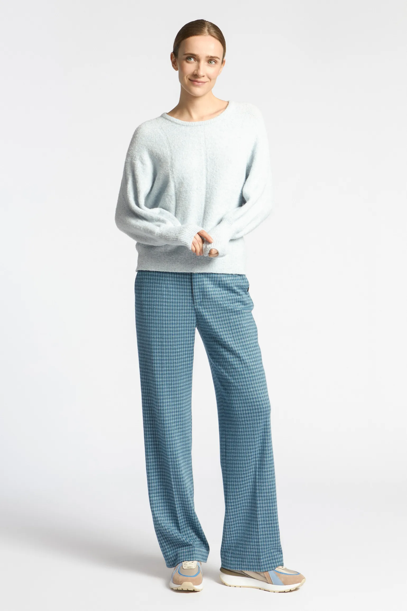 Pull met ingebreide ruit
