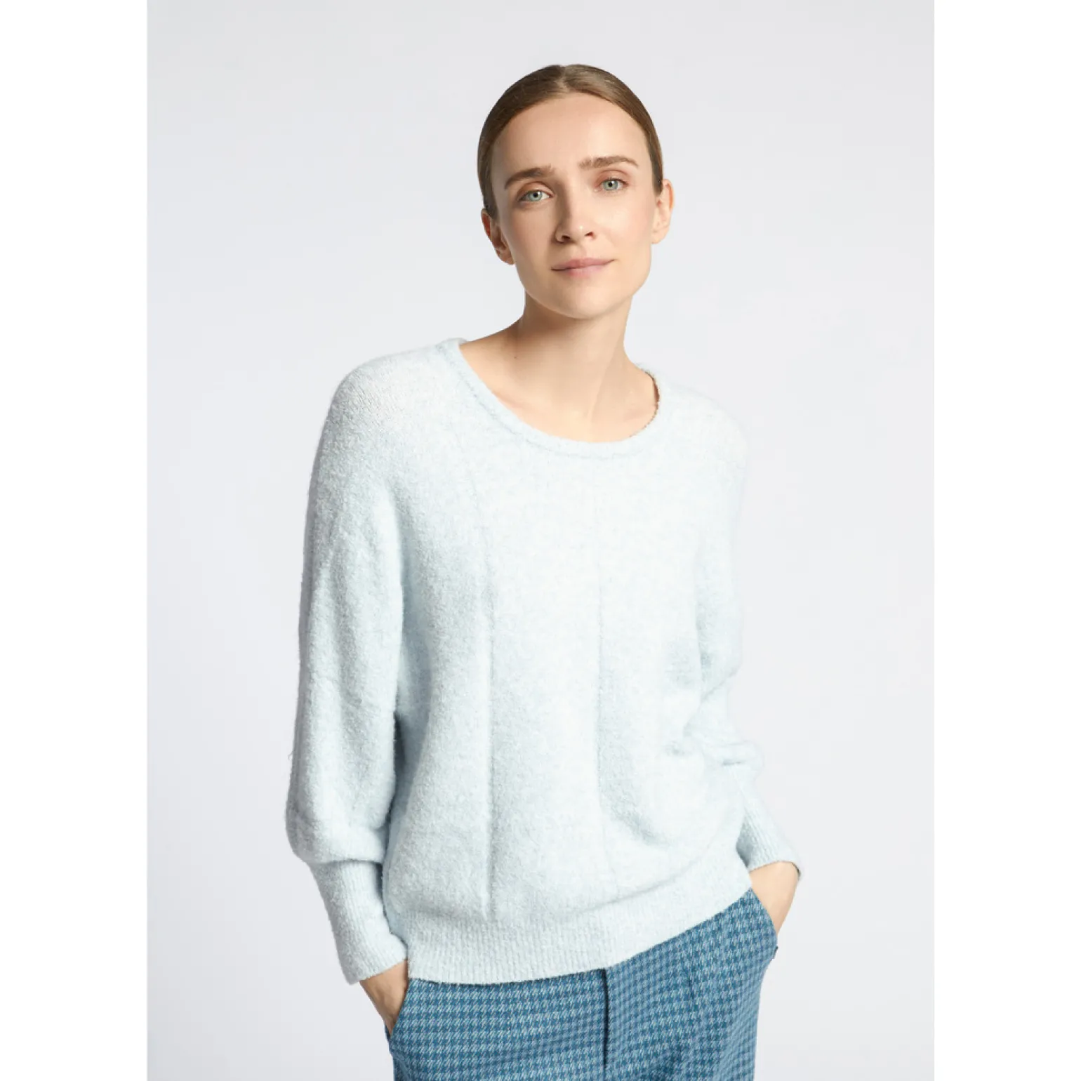 Pull met ingebreide ruit