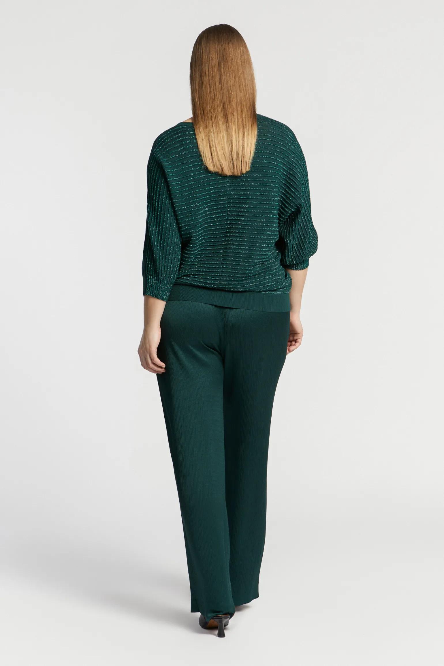 Pull met lurex en fantasiesteek