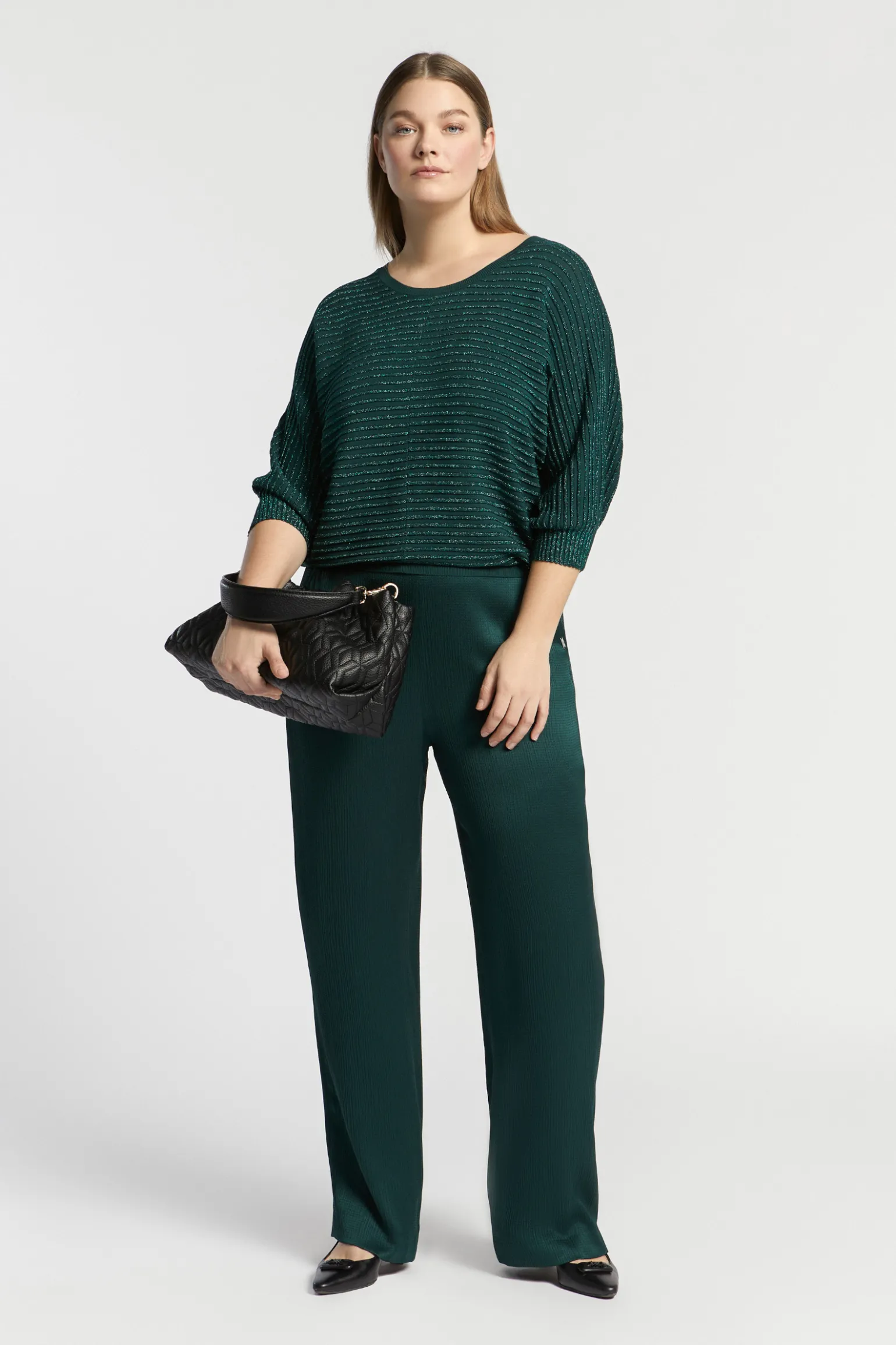 Pull met lurex en fantasiesteek