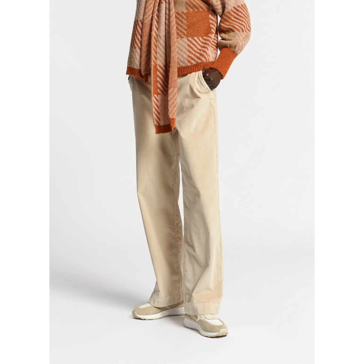 Ribfluwelen broek met stretch