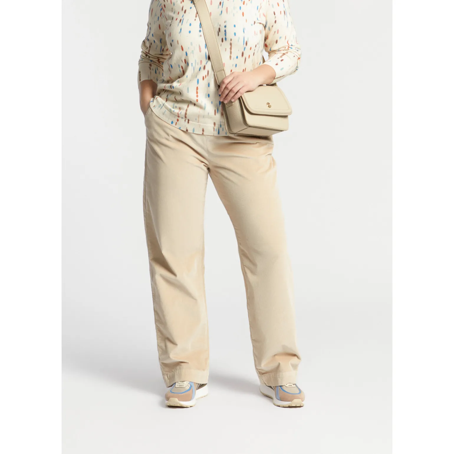 Ribfluwelen broek met stretch