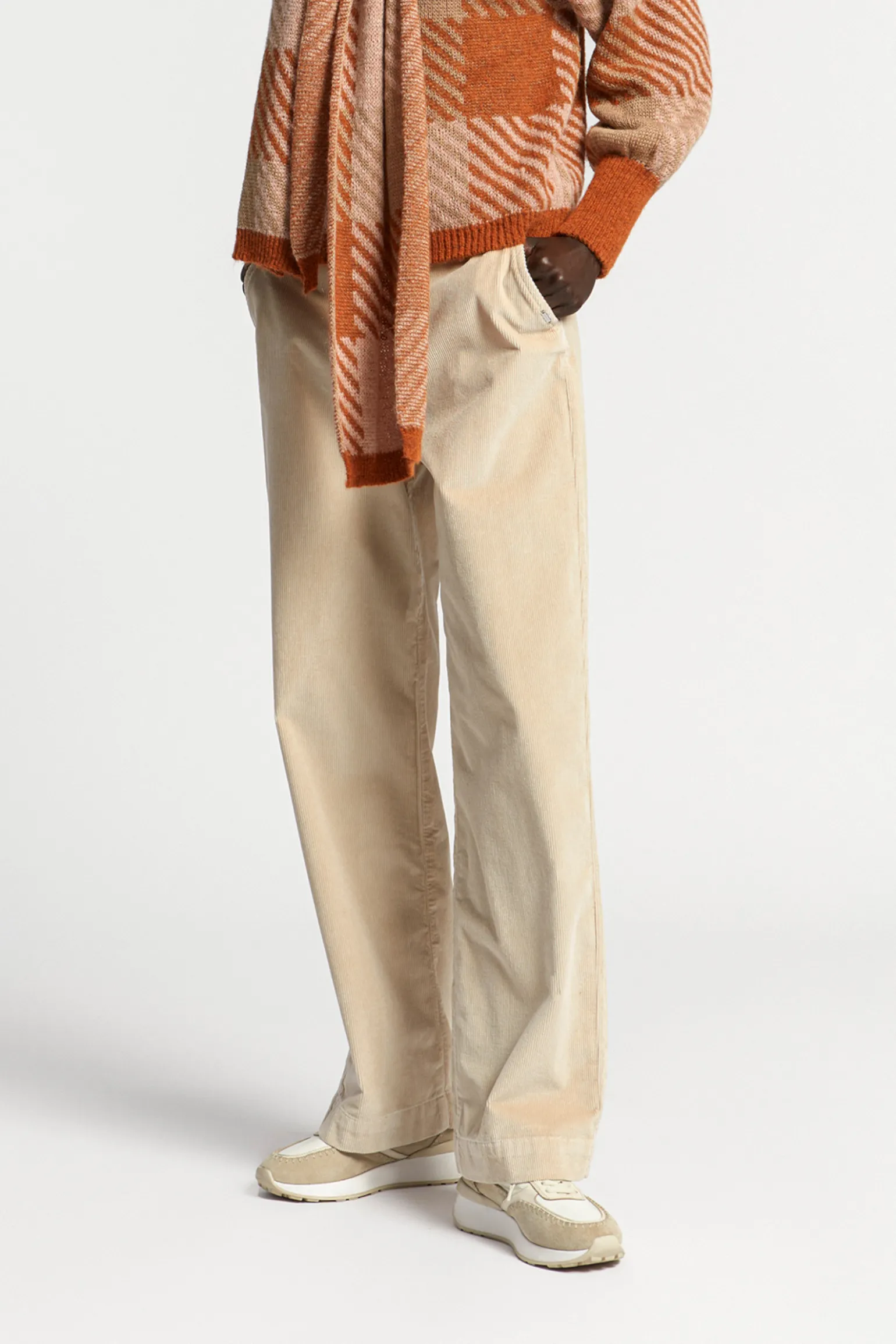 Ribfluwelen broek met stretch