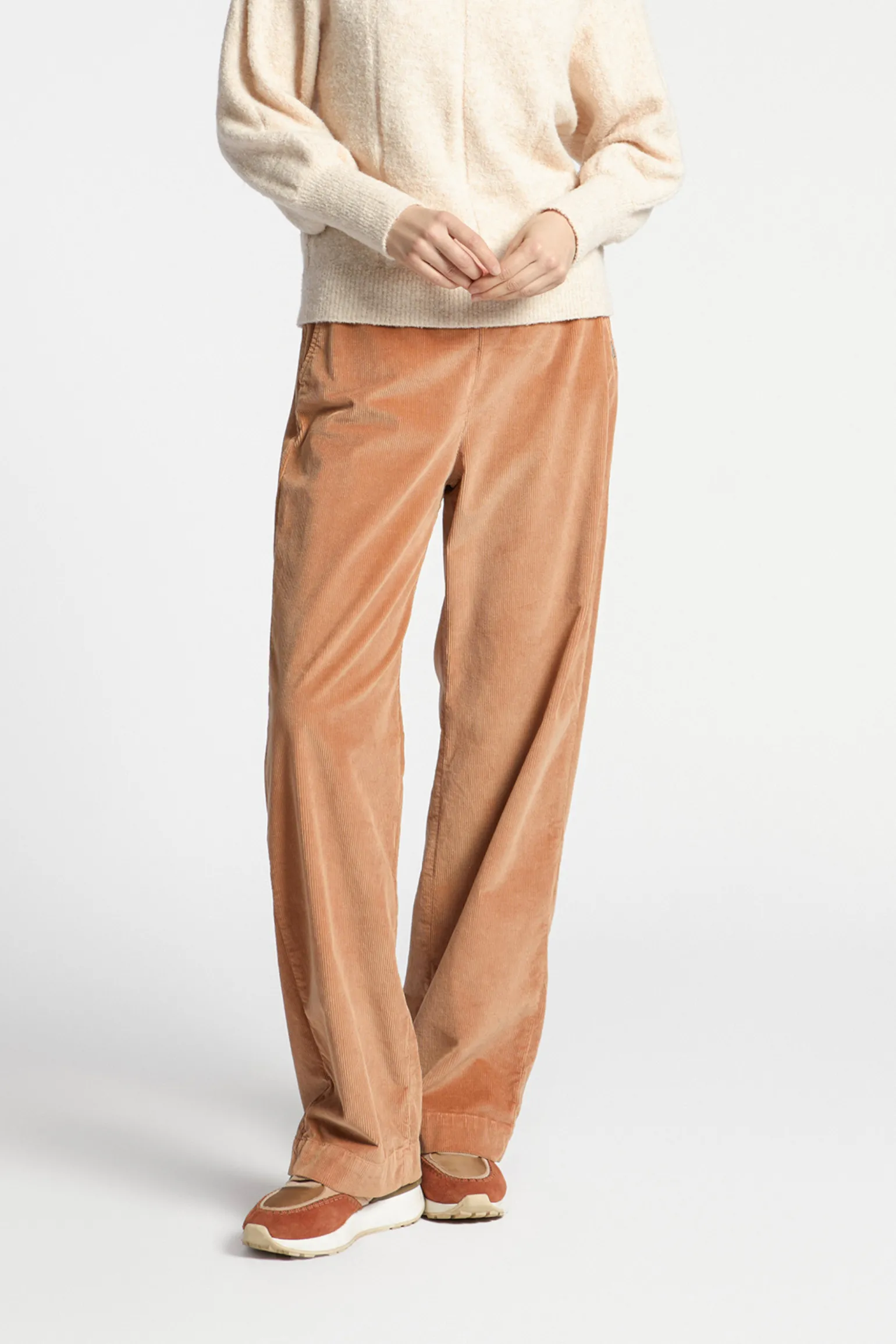 Ribfluwelen broek met stretch