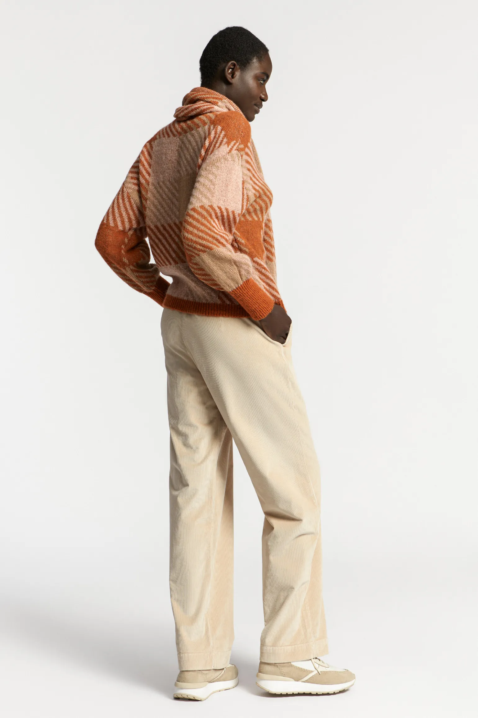 Ribfluwelen broek met stretch