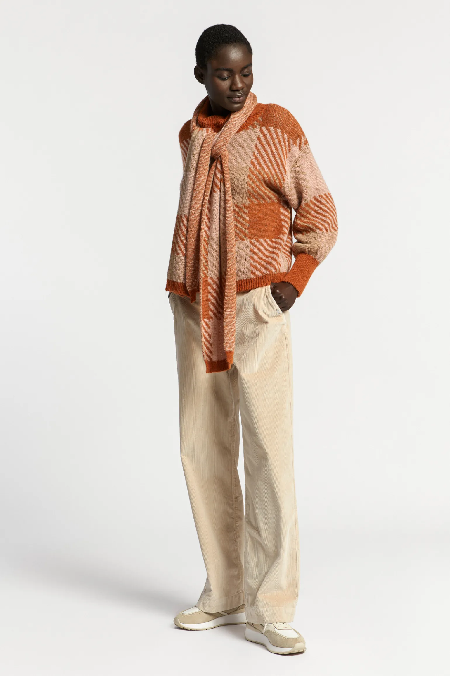 Ribfluwelen broek met stretch