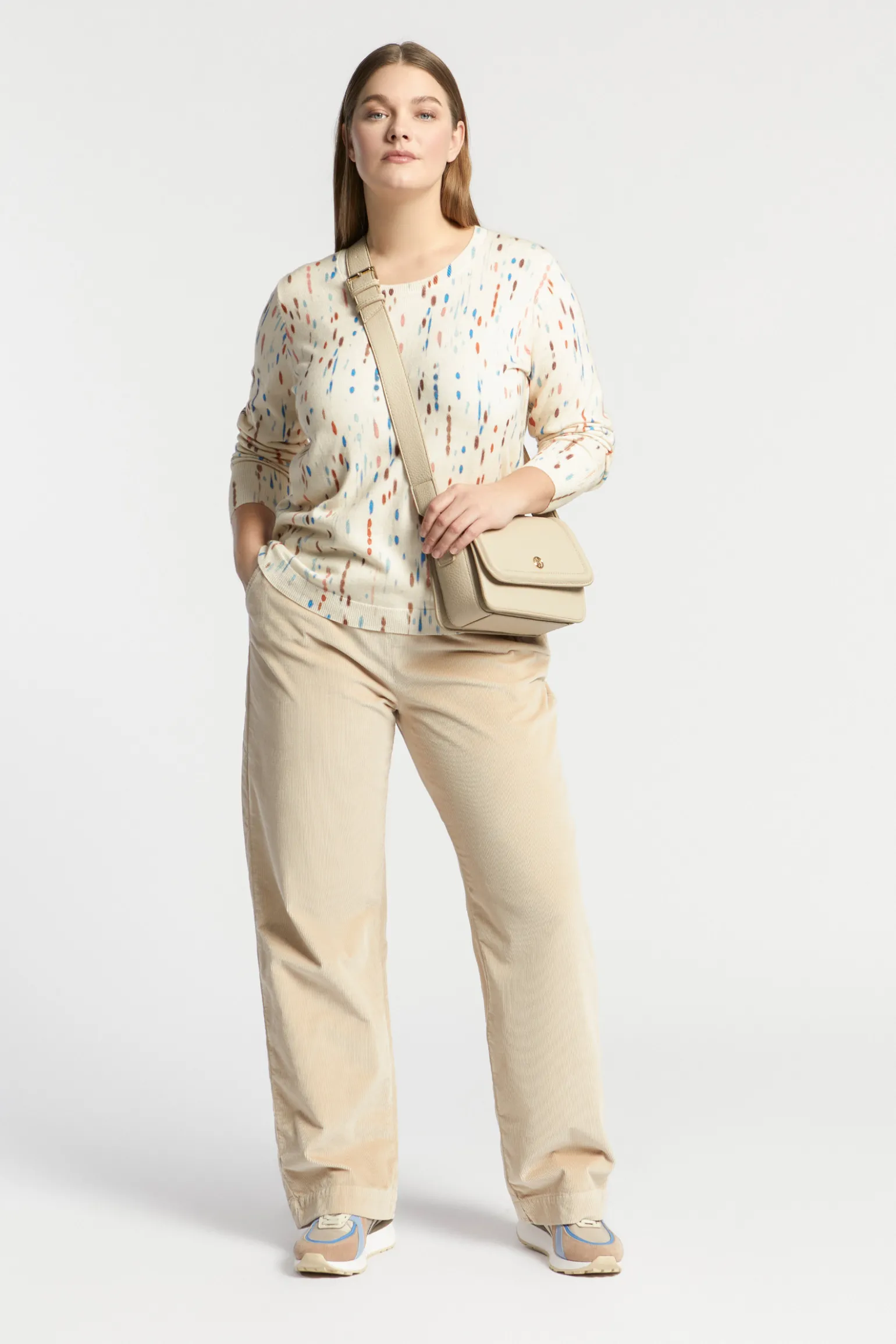 Ribfluwelen broek met stretch