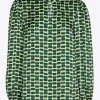 Seersucker blouse met logoprint