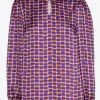 Seersucker blouse met logoprint