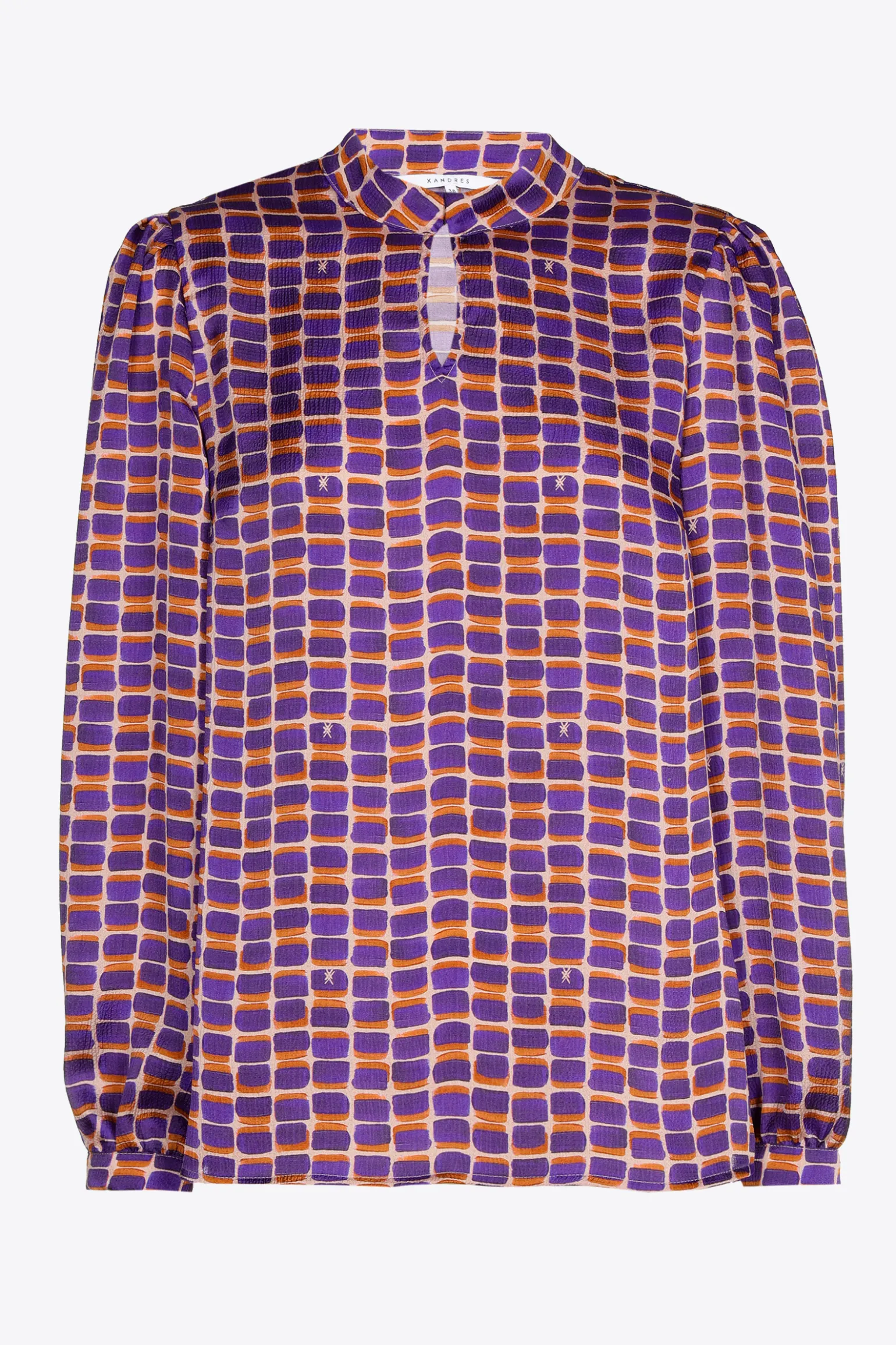 Seersucker blouse met logoprint