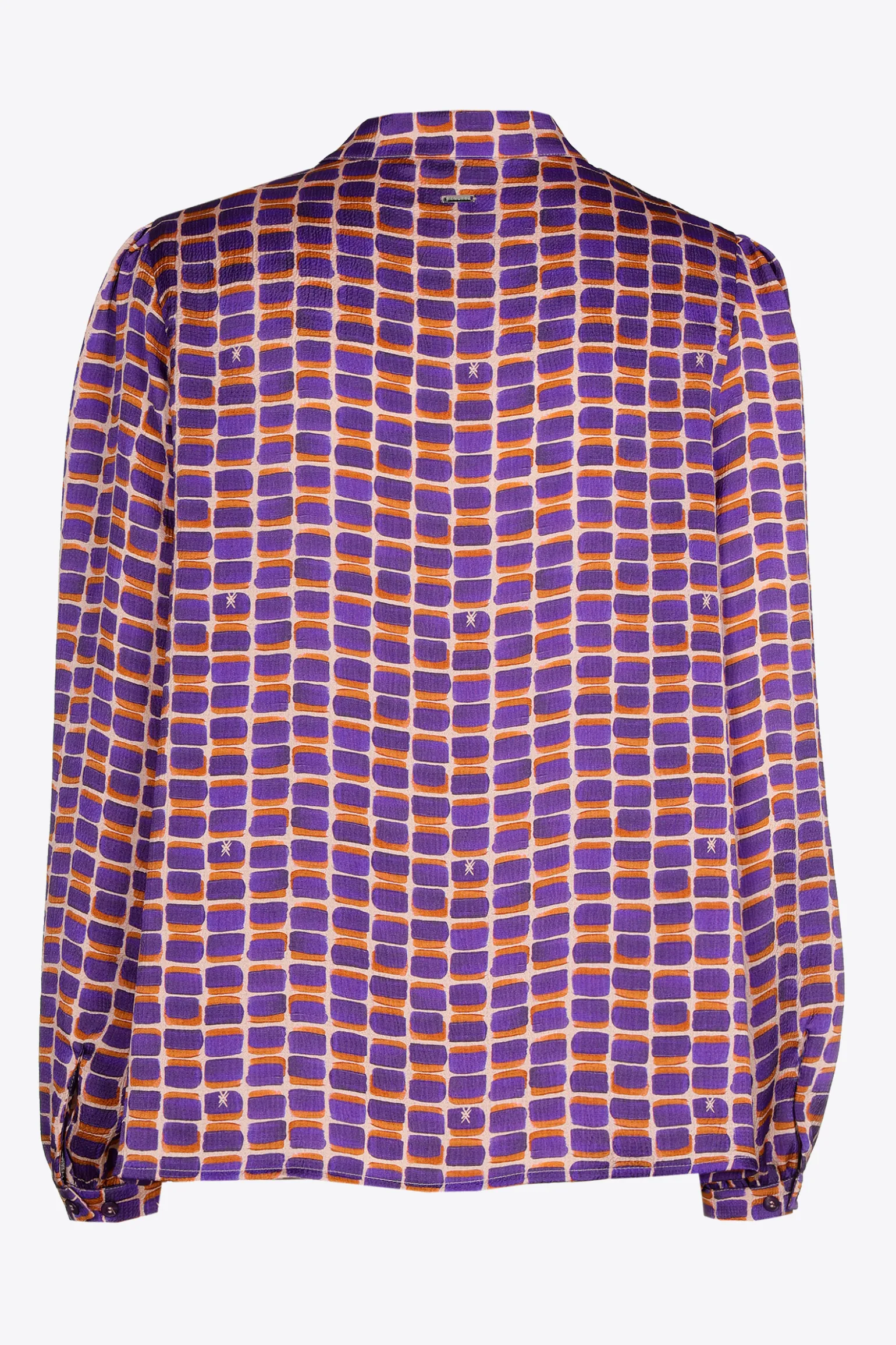Seersucker blouse met logoprint