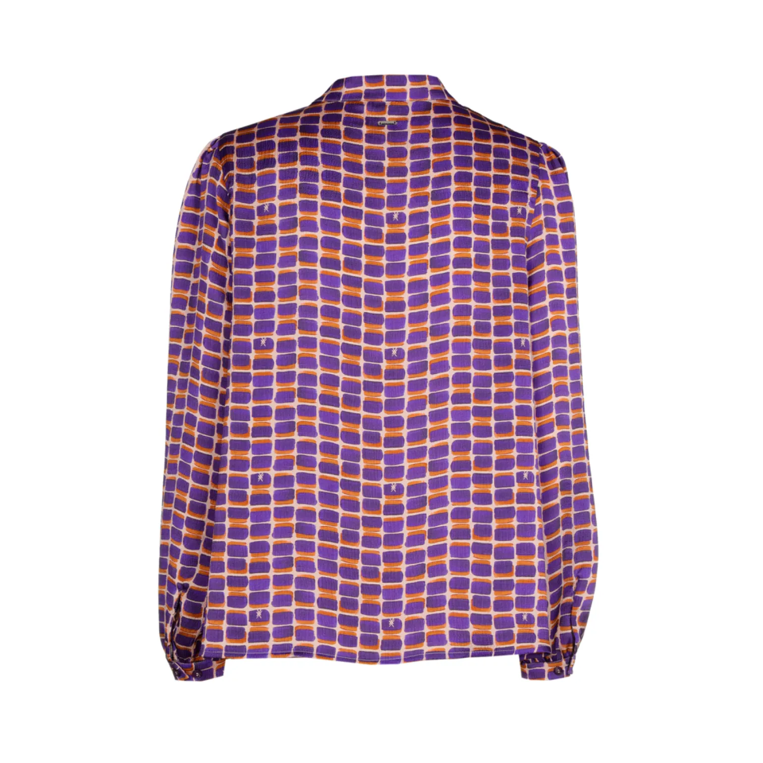 Seersucker blouse met logoprint
