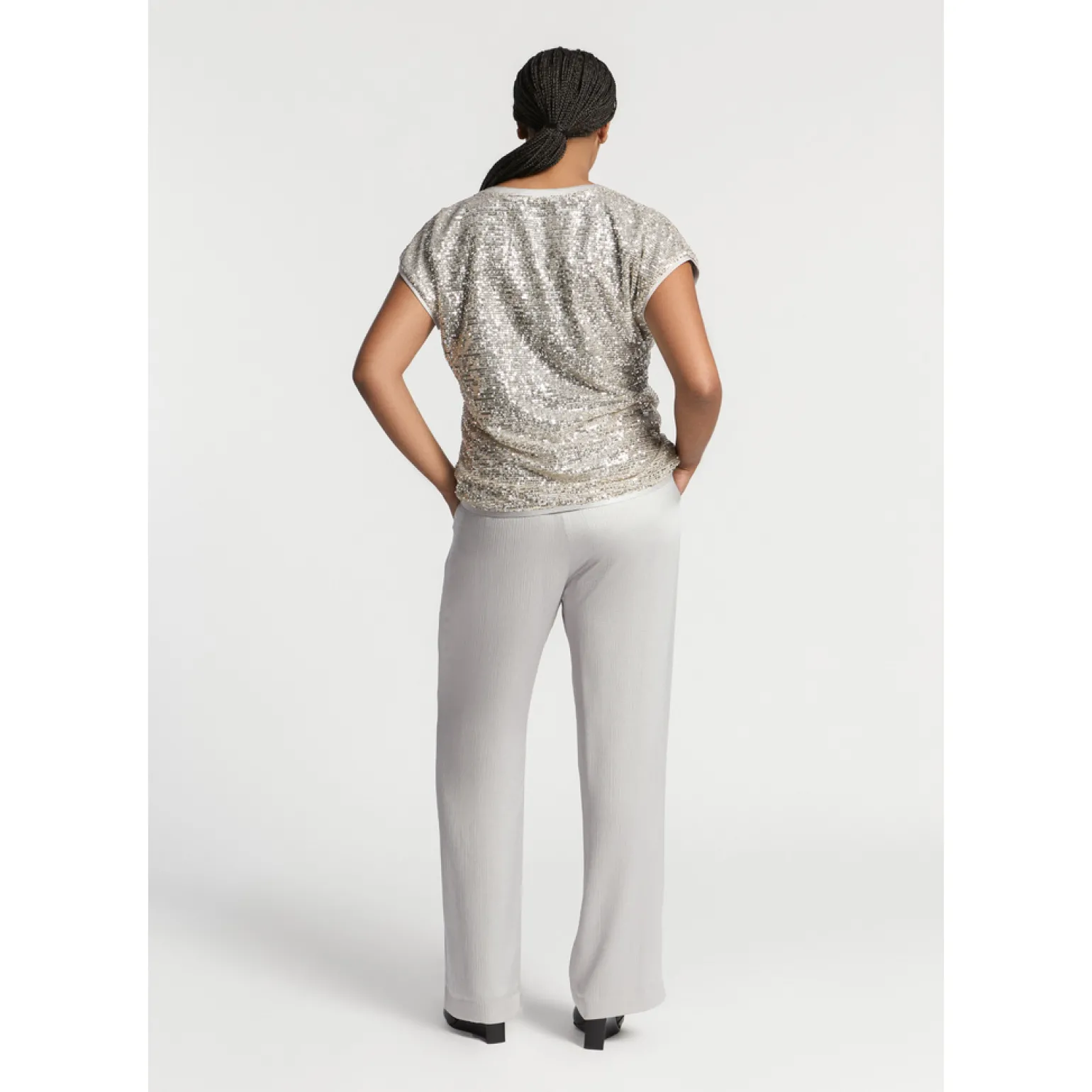 Soepele broek met rechte pijpen