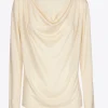 T-shirt met gedrapeerde hals