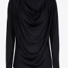 T-shirt met gedrapeerde hals