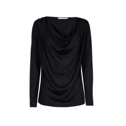 T-shirt met gedrapeerde hals