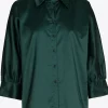 Volumineuze blouse met hemdkraag