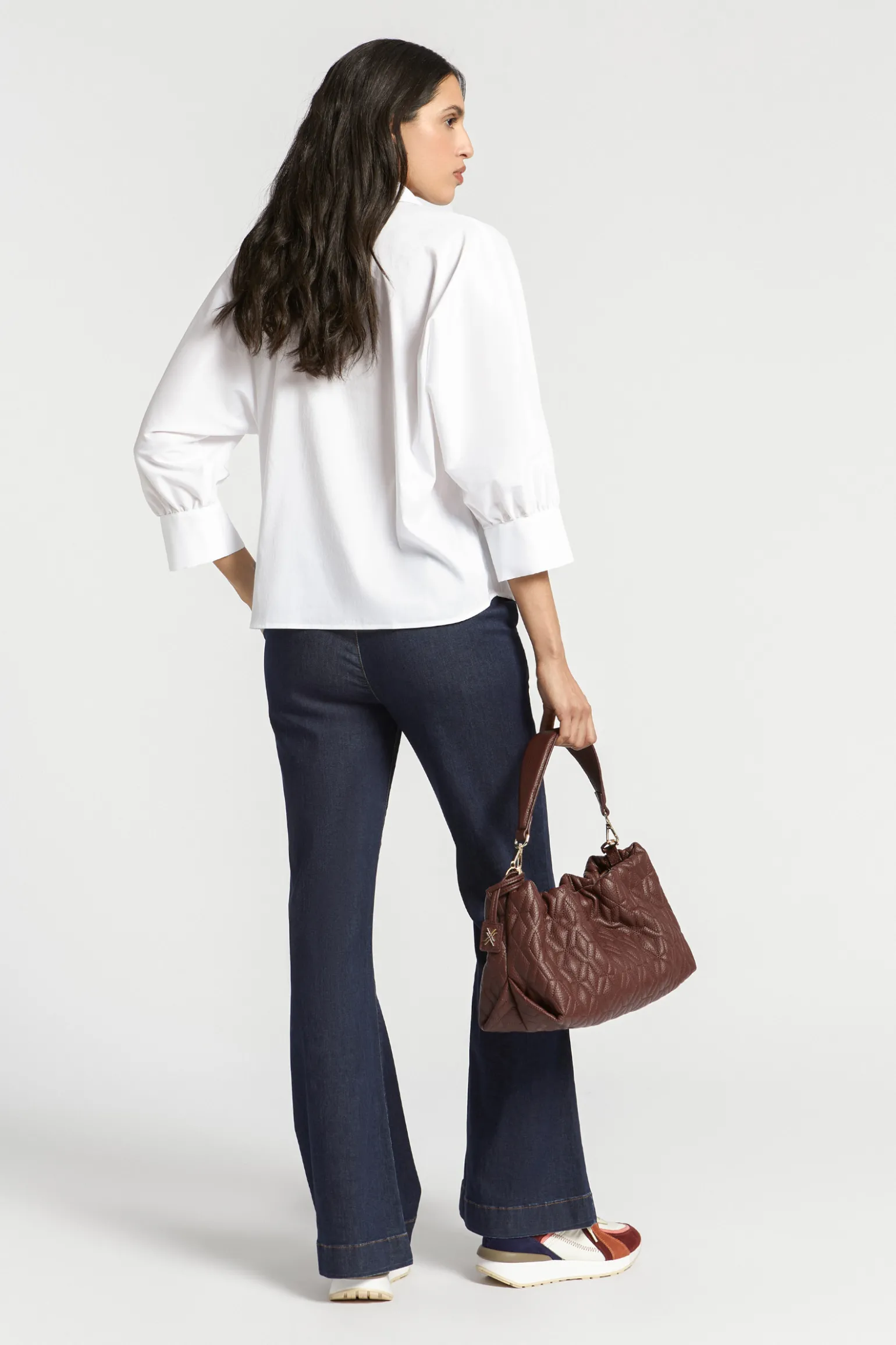 Volumineuze blouse met hemdkraag