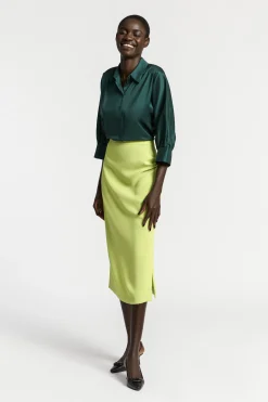 Volumineuze blouse met hemdkraag