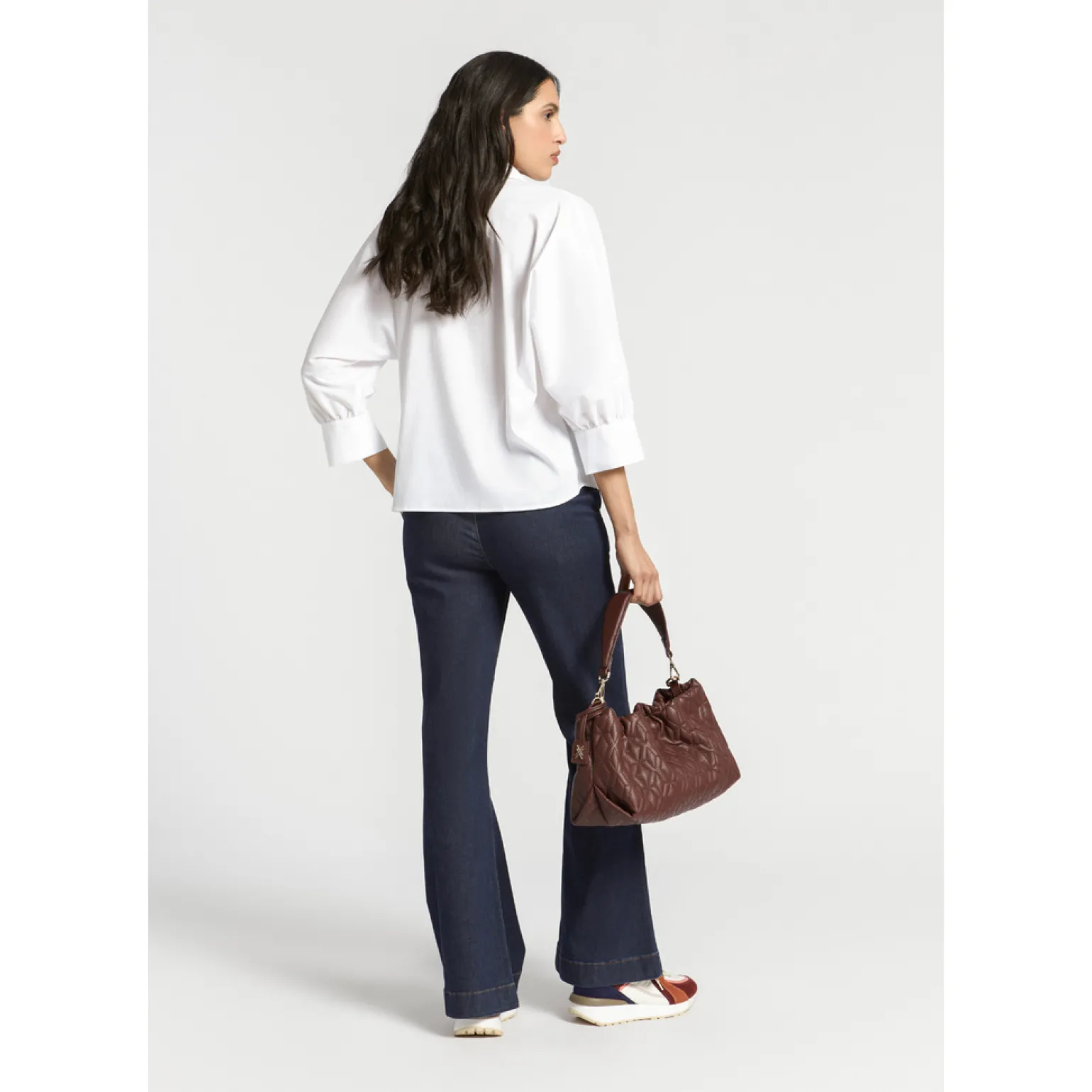 Volumineuze blouse met hemdkraag