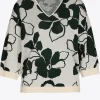 Volumineuze pull met bloemenprint