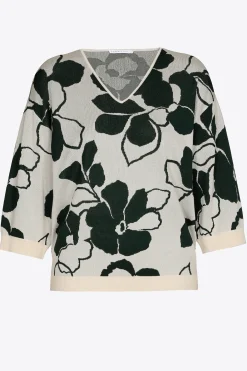 Volumineuze pull met bloemenprint