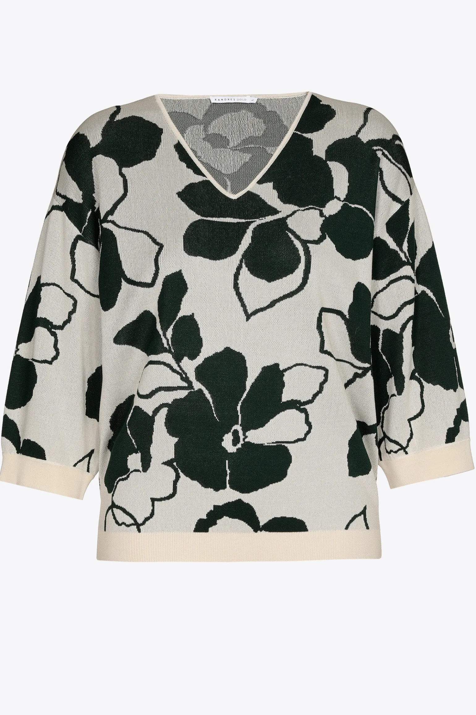 Volumineuze pull met bloemenprint
