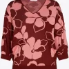 Volumineuze pull met bloemenprint