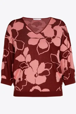 Volumineuze pull met bloemenprint