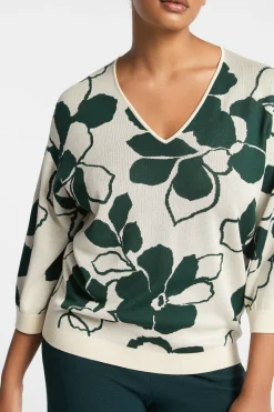 Volumineuze pull met bloemenprint