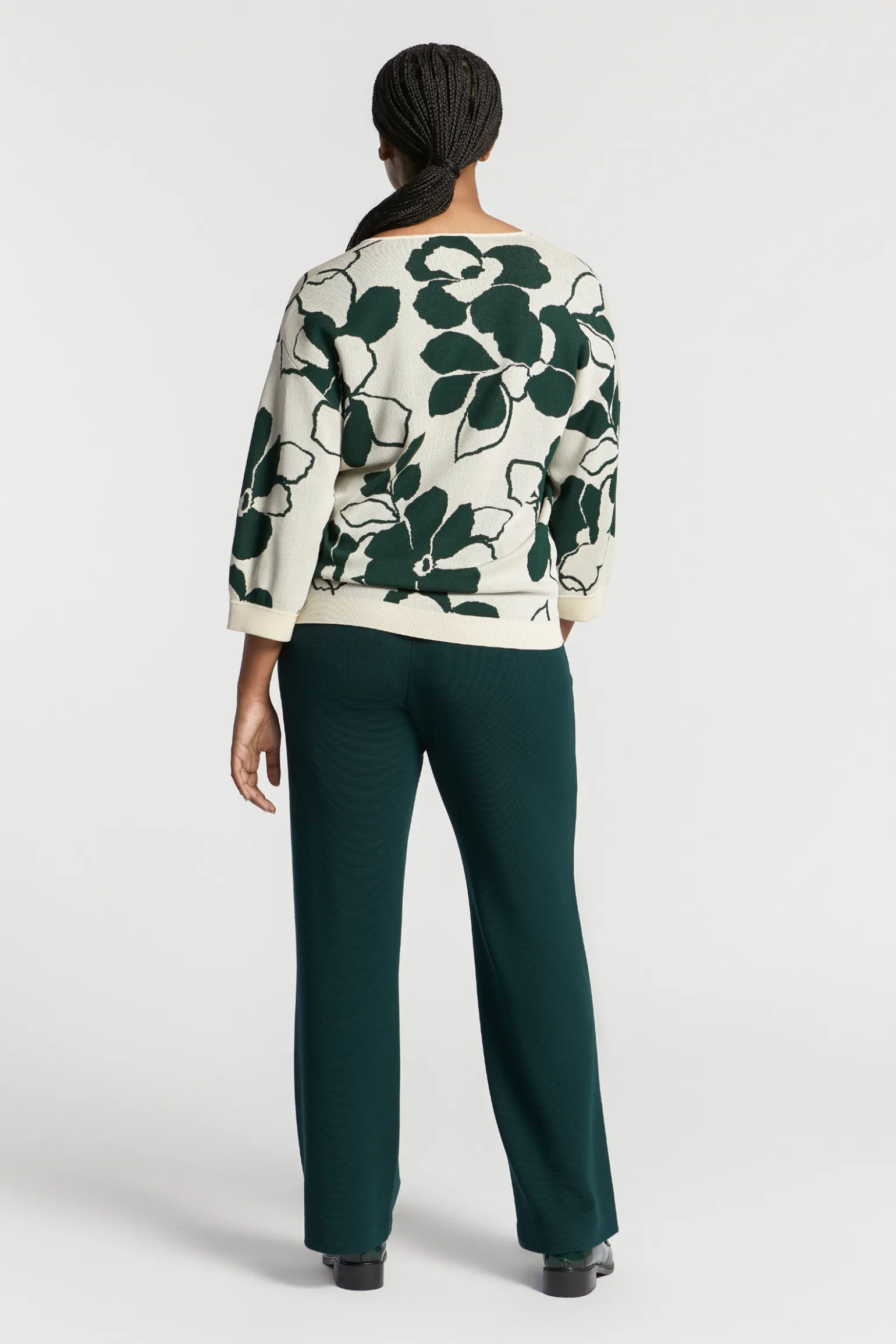 Volumineuze pull met bloemenprint