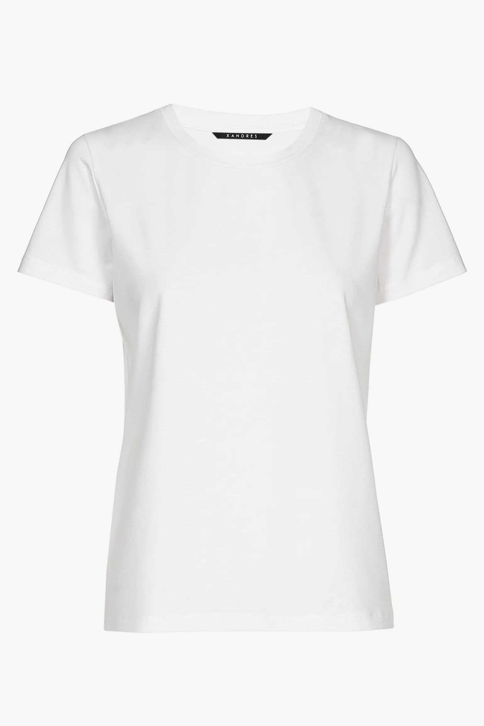 Wit T-shirt met ronde hals en korte mouwen