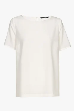 Wit zijden T-shirt met korte mouwen