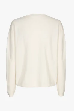 Witte cashmere pull met ronde hals